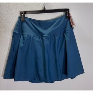 Shapermint Essentials Blue Swim Skirt L High Waisted Full Coverage NWT
